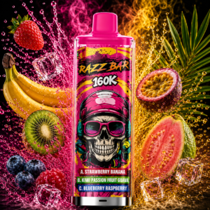 Razz Bar 160K Strawberry Banana, Kiwi Passion Fruit Guava & Blueberry Raspberry
